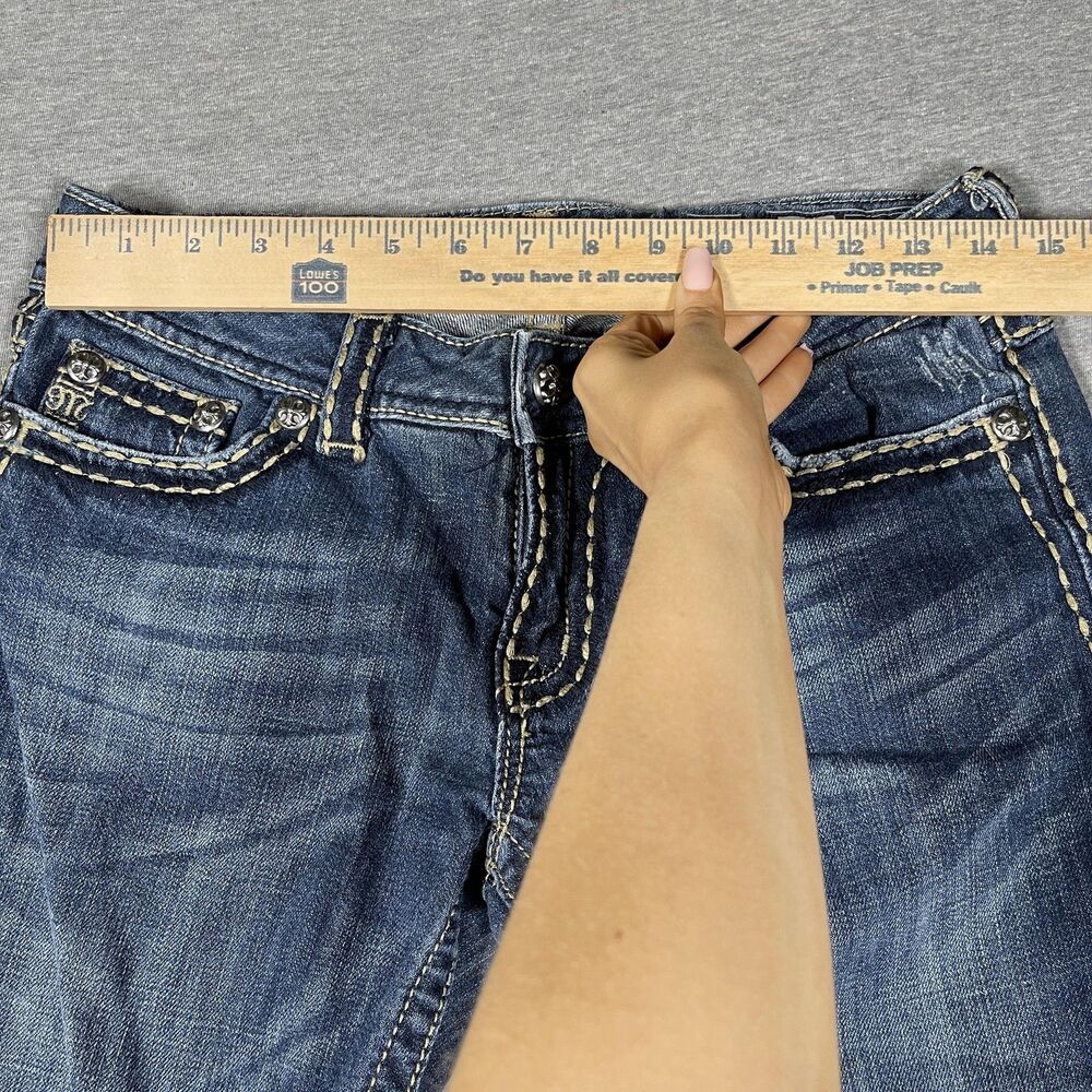 Miss Me Bootcut Jeans Womens 30 Blue Medium Wash Mid Rise Embellished Denim - Picture 3 of 10